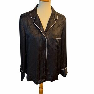 Victoria's Secret Black Satin Pajama Set XL/L